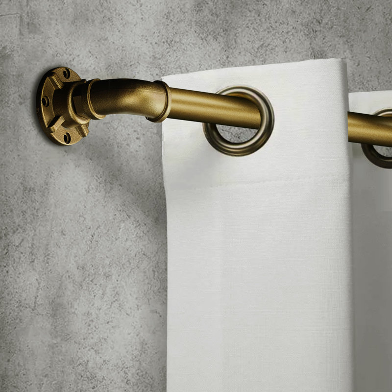 Tringle à rideaux simple réglable 1 po Dia, Bronze vieilli, 36” – 72”