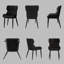 Chaises de salle à manger rembourrées en cuir et chaises à oreilles modernes avec pieds en métal pour la maison (ensemble de 2)-913269900
