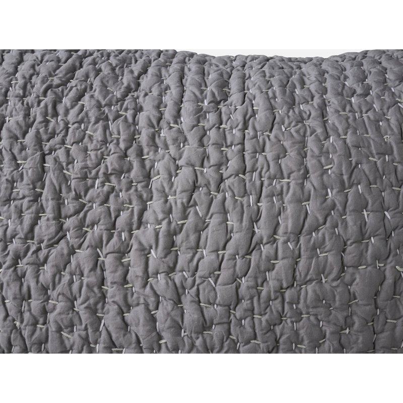 Pebbled Handstitched Organic Sham, Slate