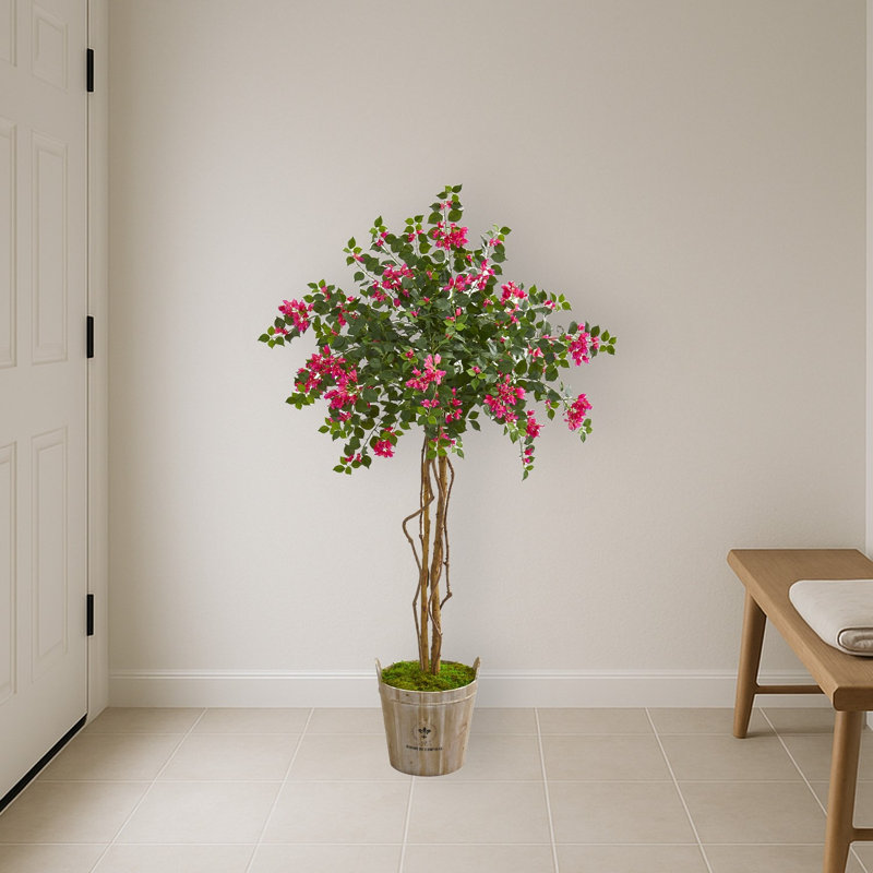 Bougainvillea Artificial Tree in Farmhouse Planter