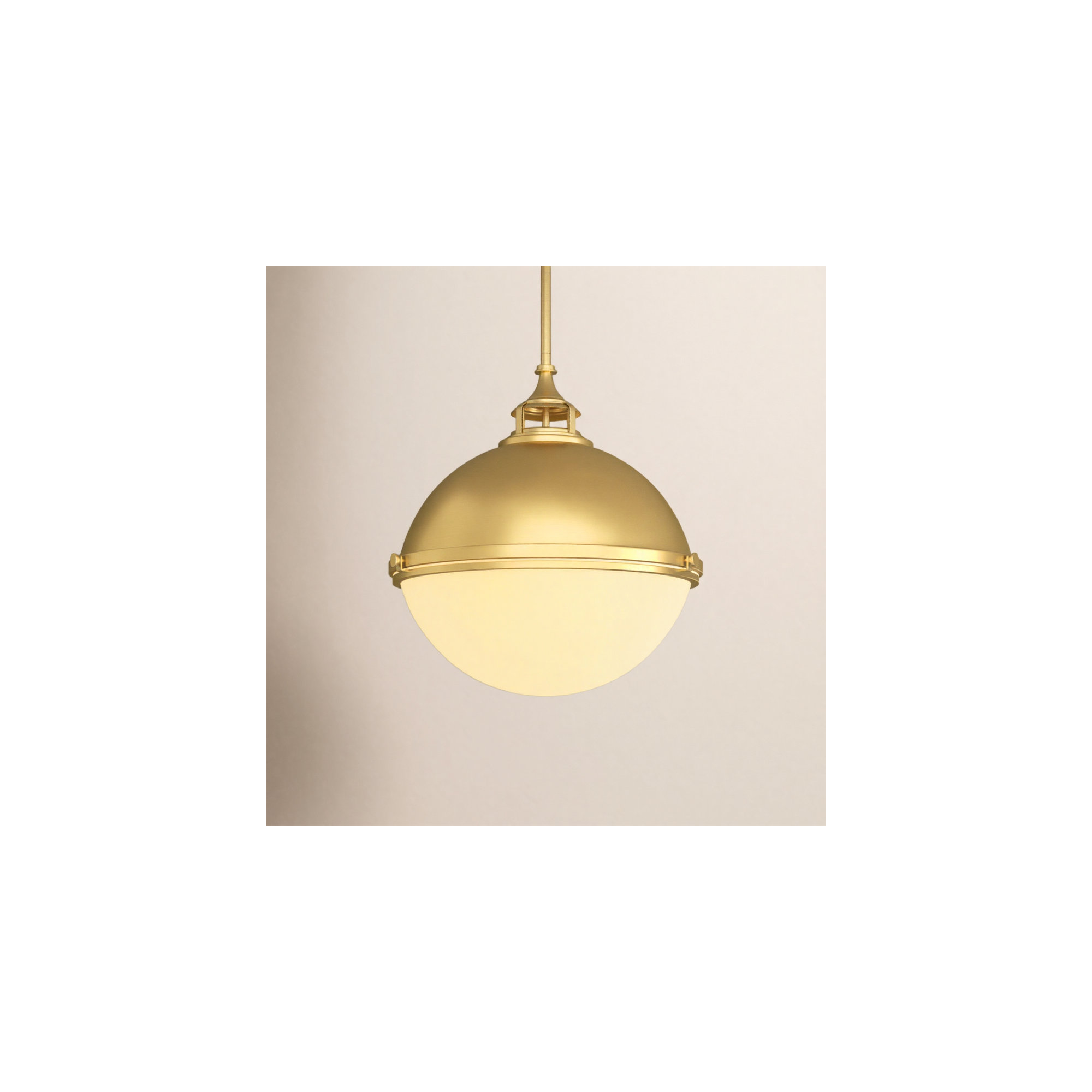 3 - Light Metal Dimmable Globe Chandelier, Satin Brass