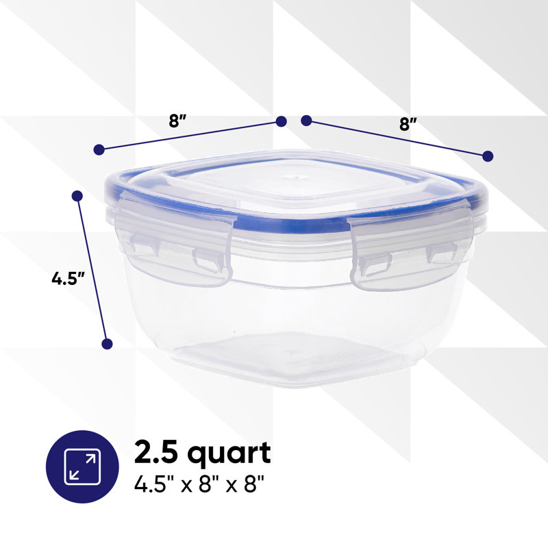 Vasque de rangement pour aliments 20 oz., H 4,5 po x l 8 po x P 8 po
