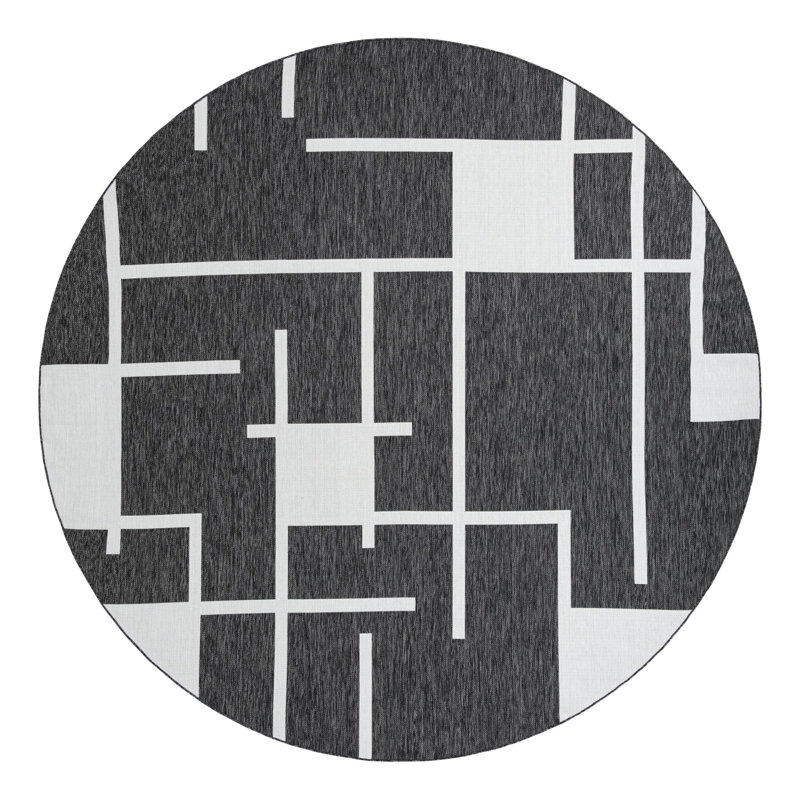 Tapis intérieur / extérieur d'extérieur moderne, Rond 12 pi