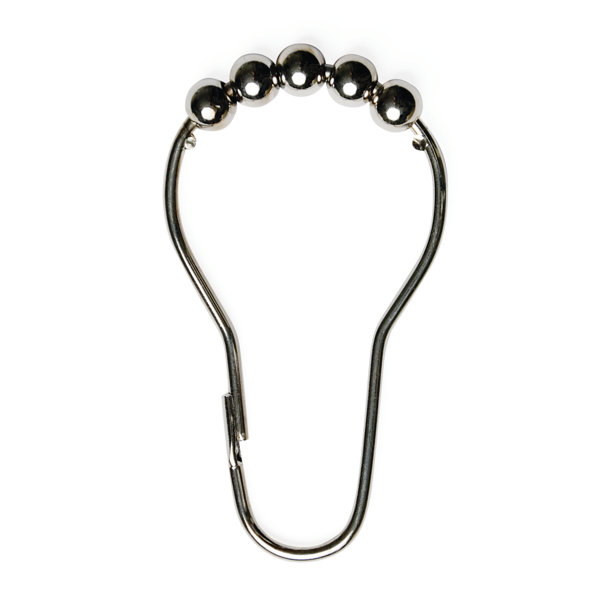 Wayfair Basics Metal Beaded Roller Shower Curtain Rings (Set of 12)
