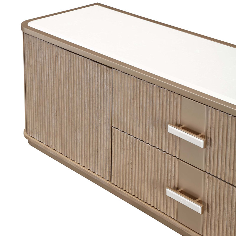 West Kensington Media Cabinet, Medium Yellow Wood