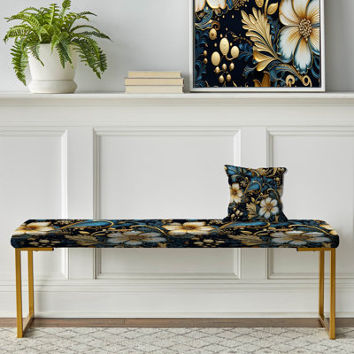 Banc rembourré or
