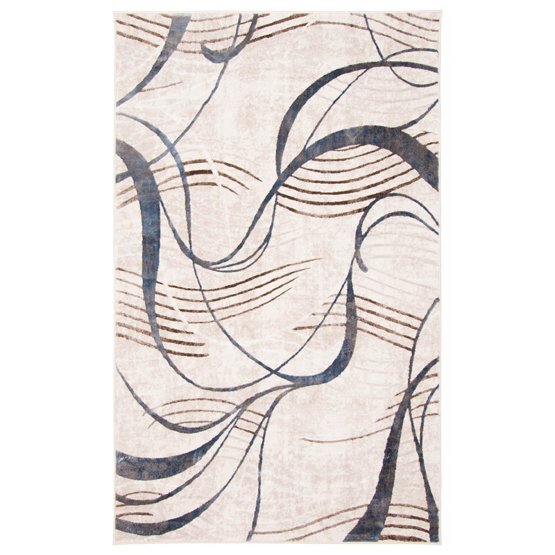 Leah Ivory Rug, Rectangle 5' x 8'