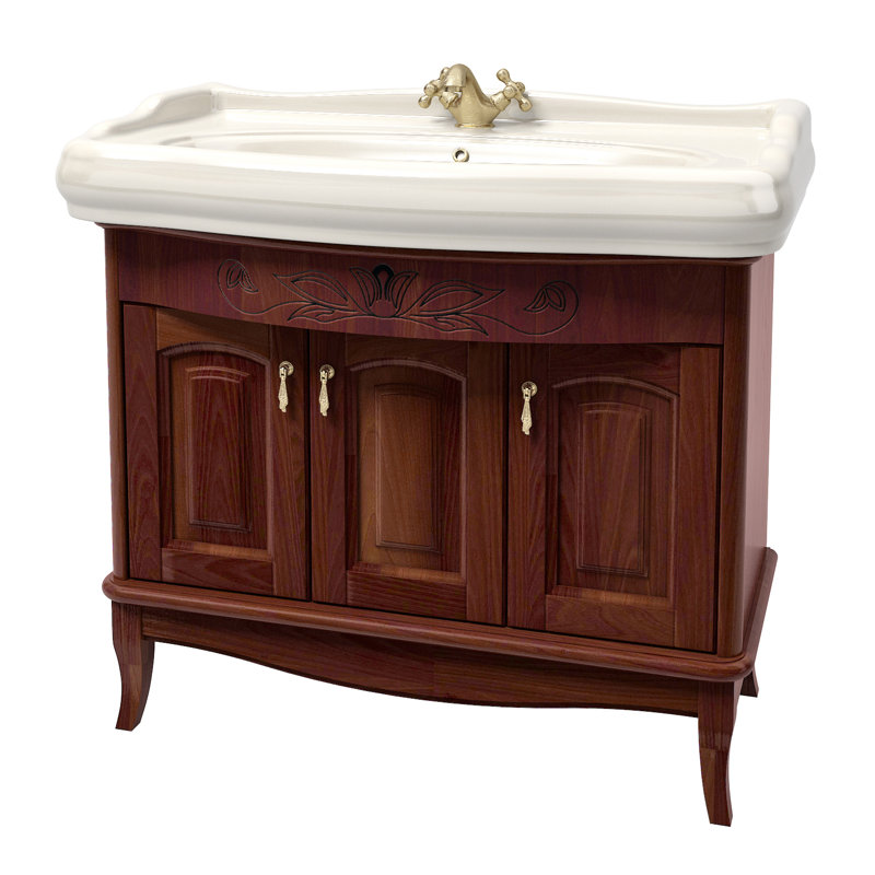 Calvados Brown Ceramic Single Sink Freestanding Bathroom Vanity
