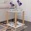 Ensemble de tables de bout à roulettes en verre avec rangement-1137177944-1137177947