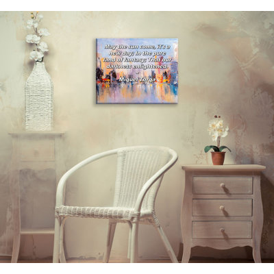 ArtsyQuotes Gallery Wrapped Canvas By Miguel Torga: "May the sun come, it’s a new day; In the pure land of fantasy; That our darkness enlightened."