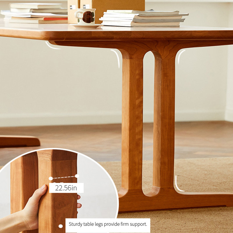 Solid wood square dining table, 29.92"H x 94.49"L x 35.43"W