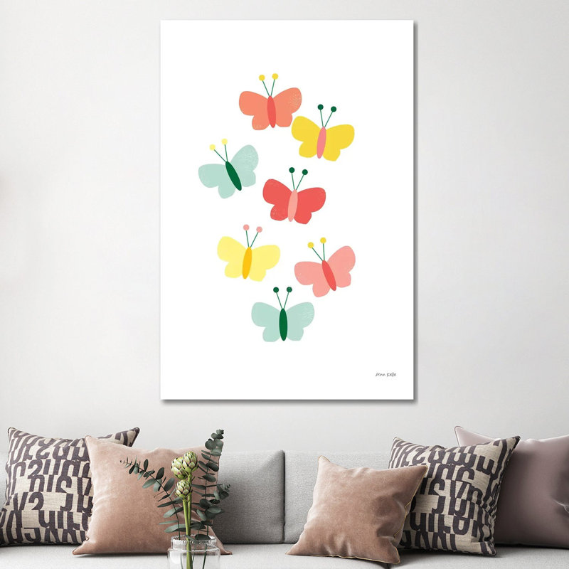 Butterfly Friends - Wrapped Canvas Print, 152.5 cm H x 101.5 cm W