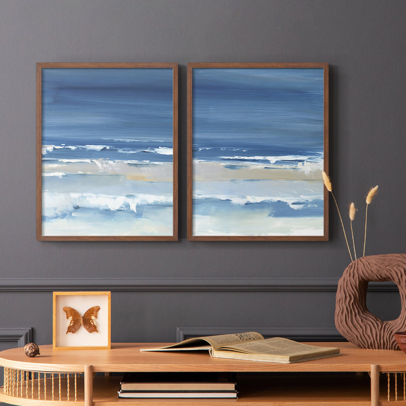 Coastal Colours I-Premium Framed Print -Ready to Hang - No Nails Required - No Nails Required, Walnut, 15" H x 24" W