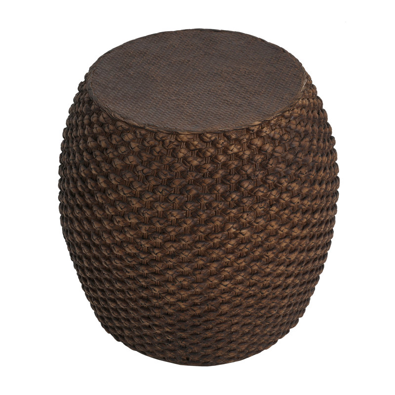 Table d'appoint fabriquée à la main en faux brun, pour les espaces intérieurs et extérieurs, d'une taille de 16,68 po, sans dimensions d'assemblage requises,