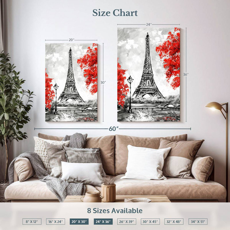 Aime Eiffel Tower Paris, 36" H x 24" W