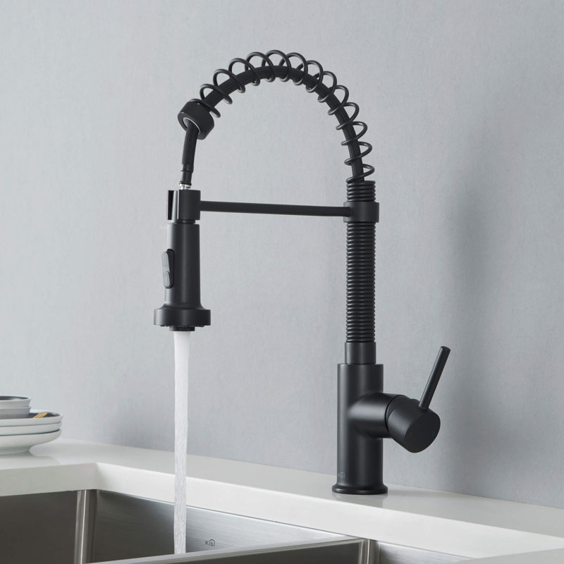 KIBI Aurora Pull Down Kitchen Faucet, Matte Black