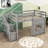 Jadi Twin Wooden Loft Bed with Staircase-1373280358