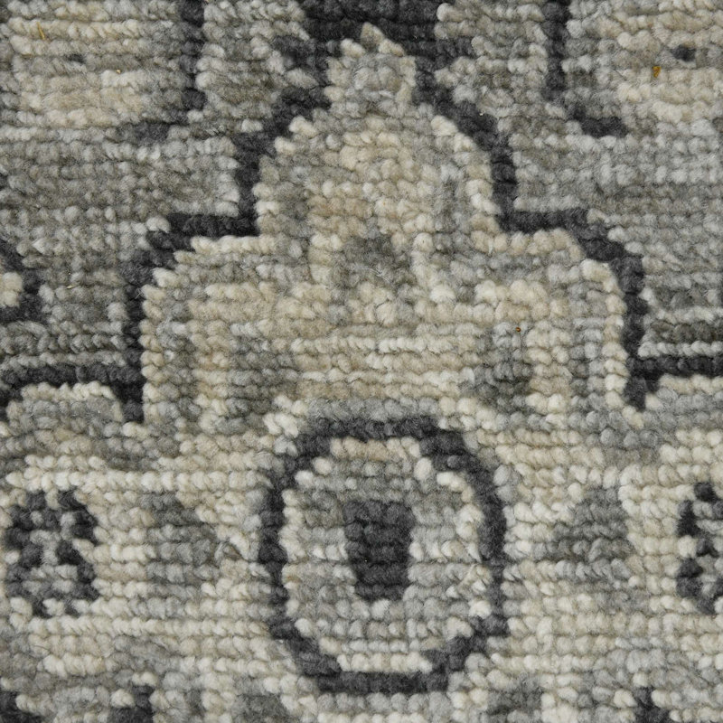 Blu Amerson Oriental Hand-Knotted Wool Gray/Beige Area Rug, Rectangle 10' x 14'
