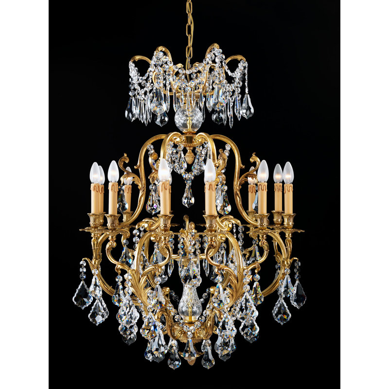 Oxide French 12-Light Candle Style Tiered Chandelier