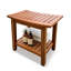 Banc de douche en teck de 51 cm de large, tabouret de douche et chaise de douche en teck avec tablette de rangement et pieds antidérapants réglables.-1839766917