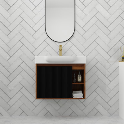 Meuble-lavabo flottant 24 po avec porte à fermeture en douceur