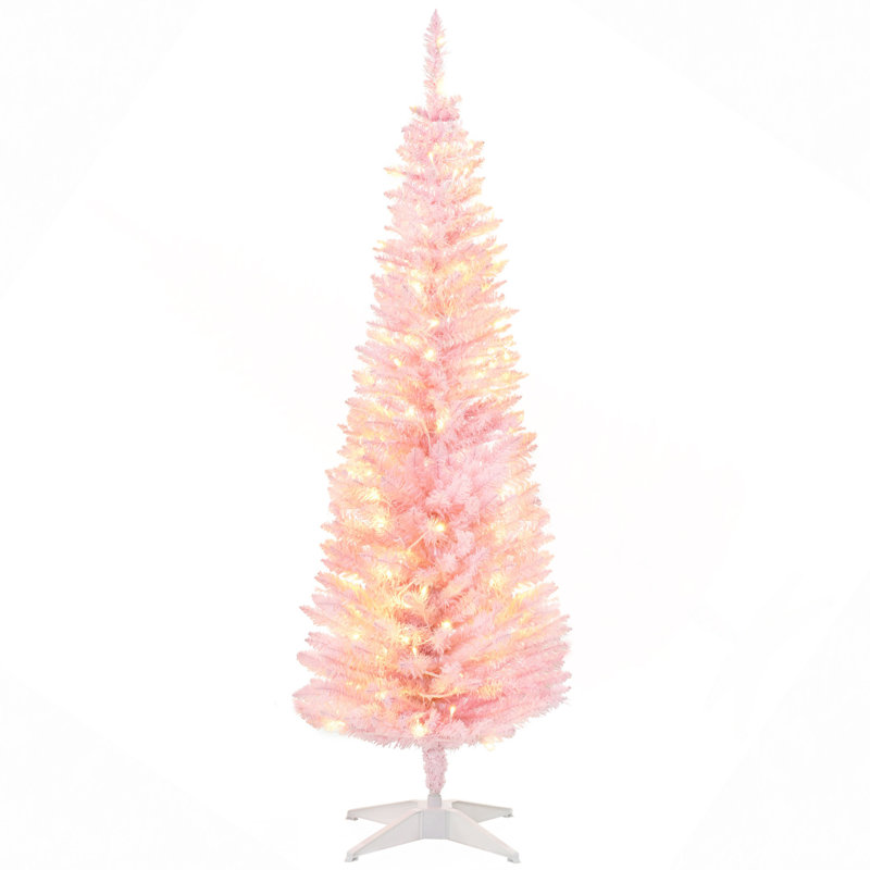Sapin de Noël mince de 5 pi avec 110 lumières DEL et 294 pointes pour décoration de Noël