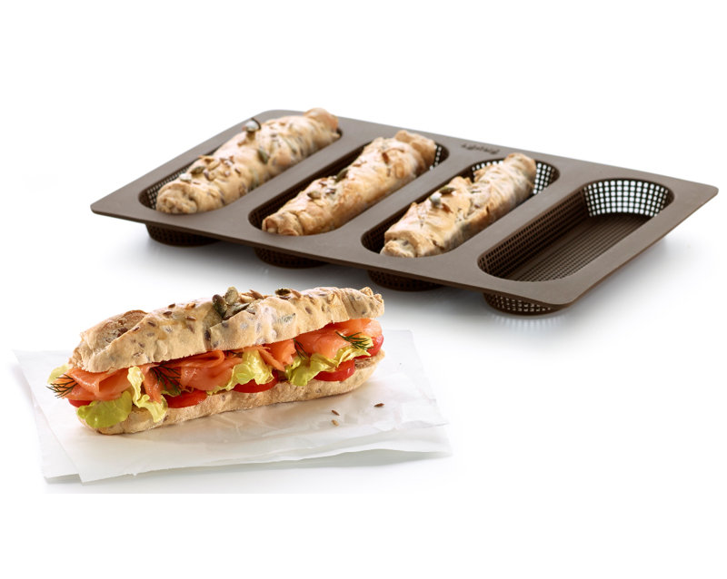 Mini baguette en silicone perforée brillante