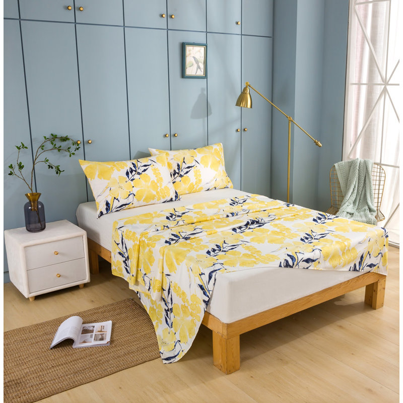 Drap-housse floral en microfibre, Grand