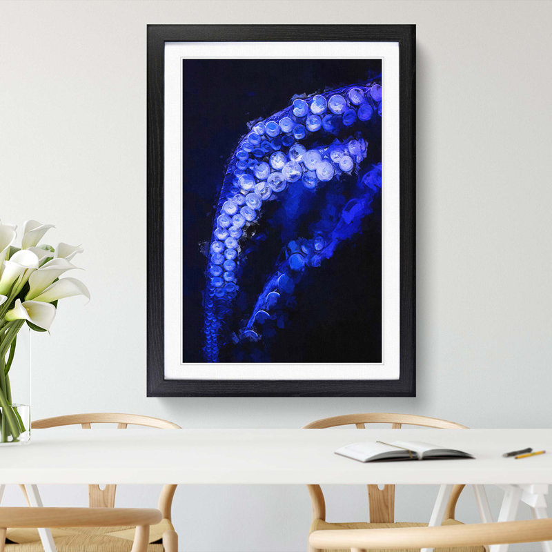 Octopus Tentacles - Picture Frame Painting Print, 36cm H x 27cm W x 2cm D, Black Framed