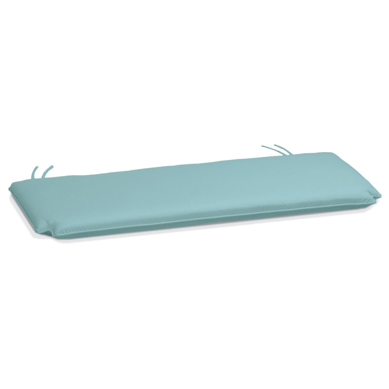 Sunbrella Outdoor Bench, Mineral Blue, 2.5" H x 48" W x 19" D