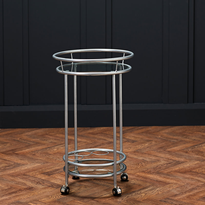 Ellison Metal Bar Cart, Silver