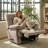 Manual Handle/Lever Recliner Chair with Sturdy Metal Support Frame, Extra Thick Padded Armrest & Built-in Phone Holder, Velvet Recliner for Living Room, Bedroom, Home Theater-Beige-885767494