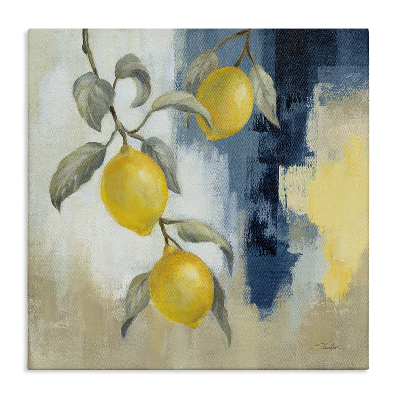 «Lemons From South», art mural sur toile par Silvia Vassileva, H 36 po x l 36 po