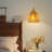 Boho Brown 1-Light Armed Wall Sconce With Woven Paper Rope Shade