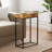 Framhosue Metal Frame End Table With Burl Finish Wood Top