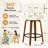 27" Set of 2 Swivel Faux Leather Counter Height Bar Stools with Backrest,Cream White-1717847161-1717847167