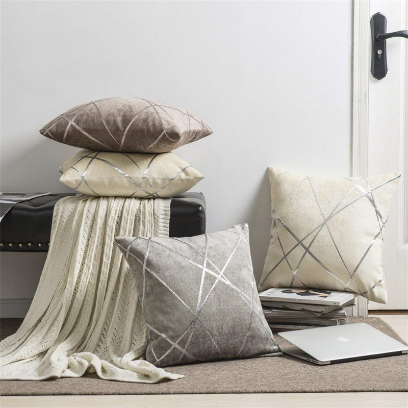 Aydrik Square Cushion Cover, Brown, 45.72cm H x 45.72cm W