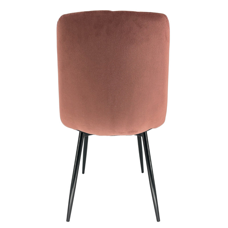 Narrows 47cm H Tufted Velvet Upholstered Upholstered Back Side Chair in Pink