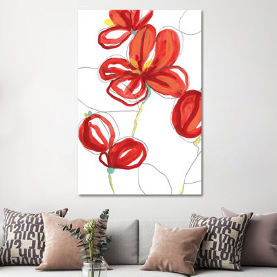 Primary Petal I by June Erica Vess - Wrapped Canvas Painting