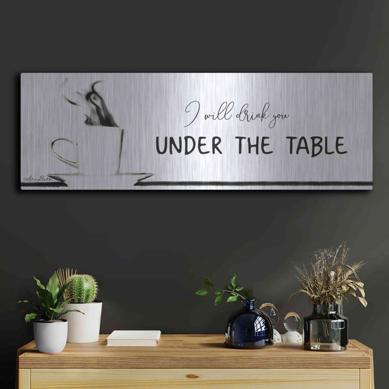 «Under the Table» par Lori Deiter, art mural en métal, H 12 po x l 36 po