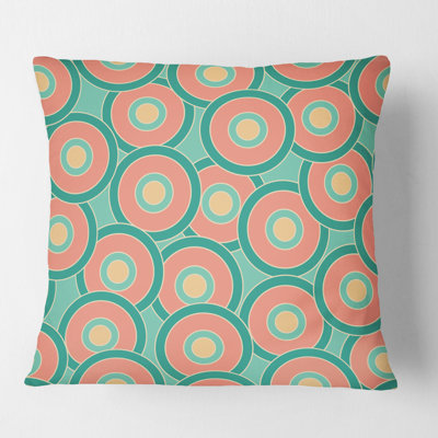 Retro Circular Pattern VI - Mid-Century Modern Printed Throw Pillow