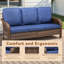 70,9 "extérieur 3 sièges pe bleu coussins rouille - Structure et mobilier de soutien ergonomique profond pour la détente