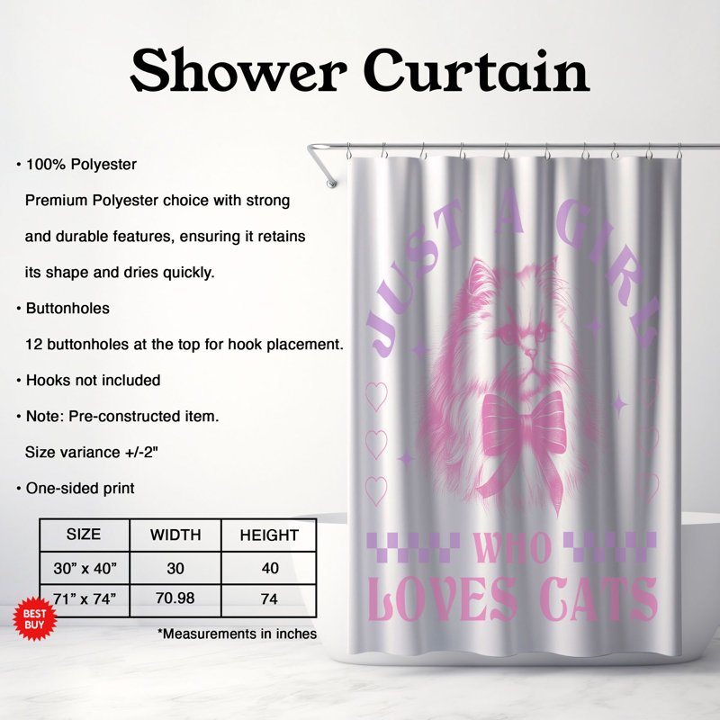 Rideau de douche Gallipolis, H 74 po x l 71 po