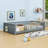 Twin Wood Floor Bed With Slats-353881098