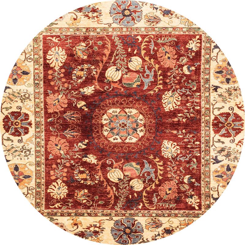Abstract Indoor Rug, Round 8'