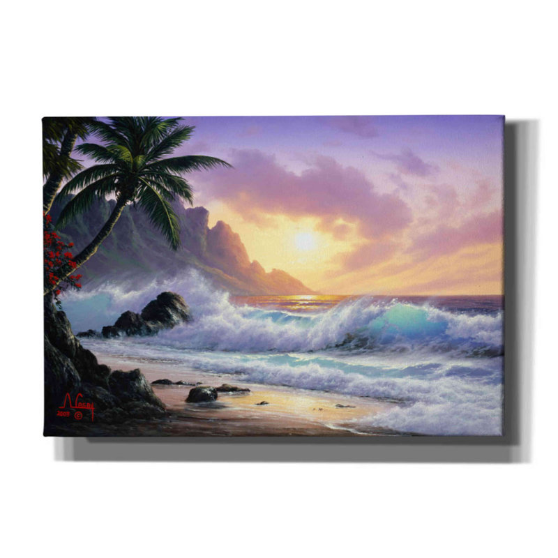 «Sunrise Waves» par Anthony Casay, reproduction sur toile sans cadre, L 26 po x H 18 po