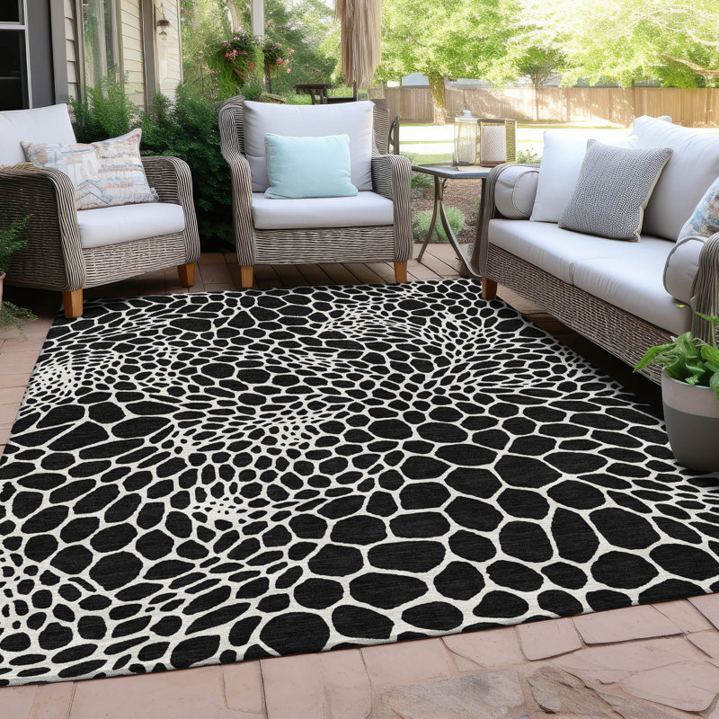 Colwart Geometric Indoor / Outdoor Rug, Rectangle 9' x 12'