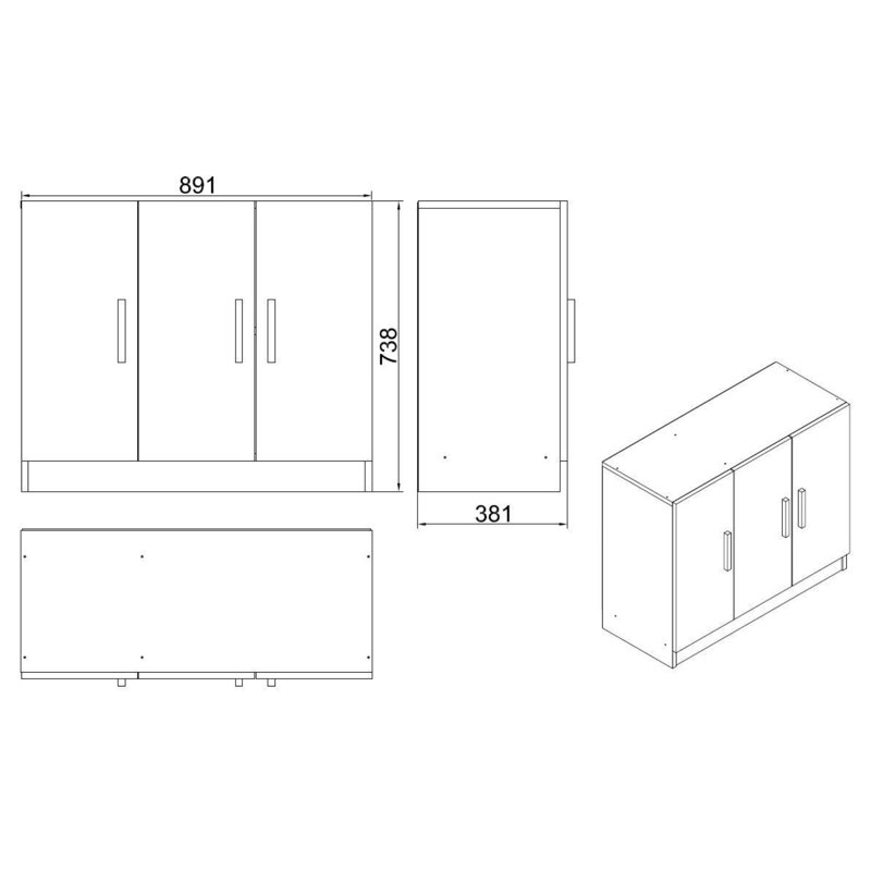 Garde-manger 29 po Cayhlin, Baroque / anthracite