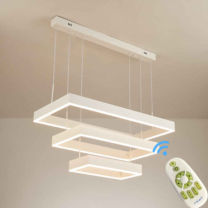 Ariadnee 3 - Light LED Square/Rectangle Pendant, White