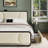 Upholstered Platform Bed with 2 Storage Drawers, Modern Bed Frame with Charging Station, Storage Bed with Velvet Tufted Headboard, No Spring Boxing Needed-1819748596